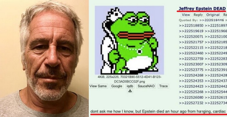 4chan wiedział o śmierci Epsteina 40 minut przed oficjalną informacją