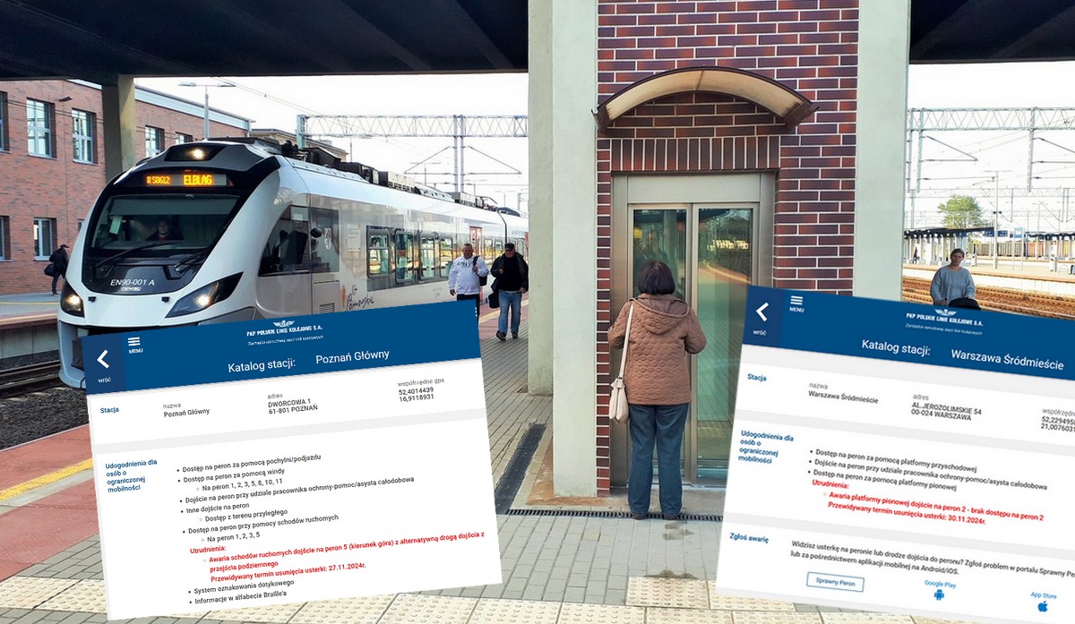 PKP z nowoczesnym udogodnieniem: awarię windy można sprawdzić jak opóźnienie pociągu