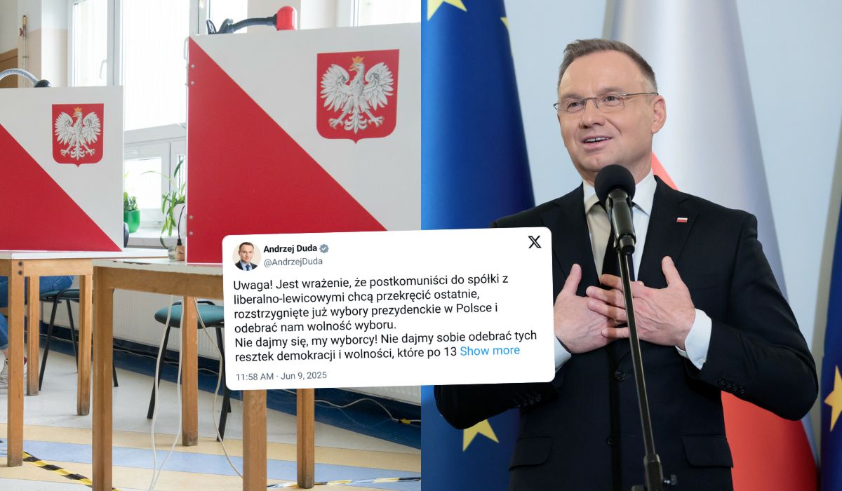 Andrzej Duda ostrzega przed "postkomunistami" i osobami o poglądach liberalno-lewicowych, którzy chcą namieszać w wynikach wyborów