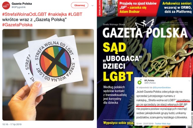 Stacje BP wycofają ze sprzedaży Gazetę Polską z naklejką "Strefa wolna od LGBT"