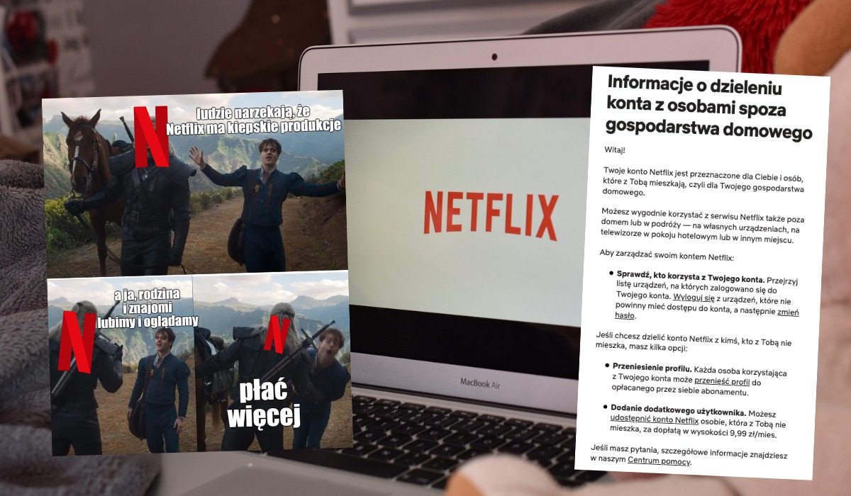 Netflix każe dopłacać do współdzielenia konta, użytkownicy już zaczęli dostawać maile