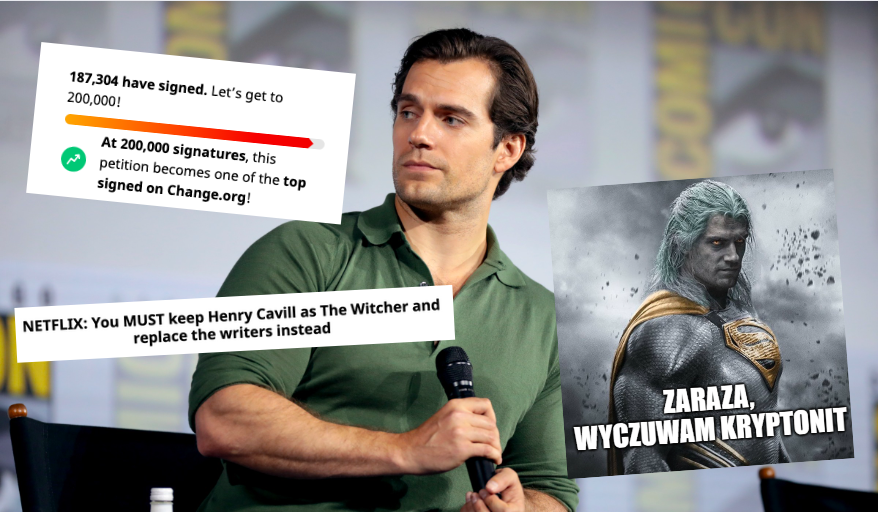 Fani podpisują się pod petycją i proszą Henry'ego Cavilla, żeby grał Wiedźmina, a on woli grać Supermana
