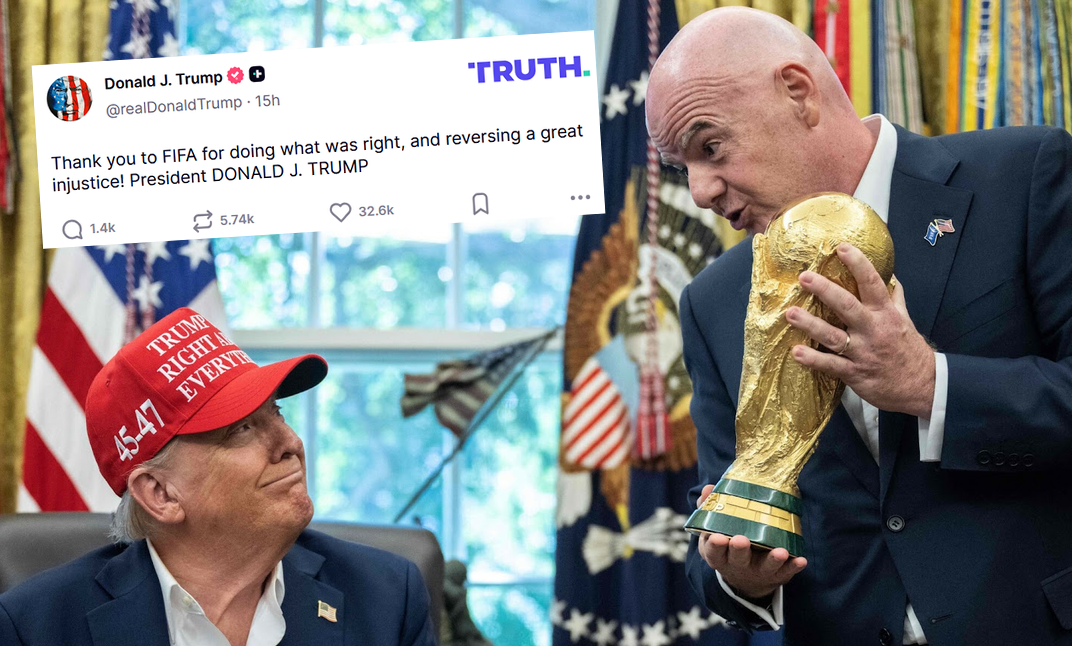 Po interwencji Donalda Trumpa FIFA cofnęła czerwoną kartkę zawodnikowi USA, a Trump grzecznie podziękował