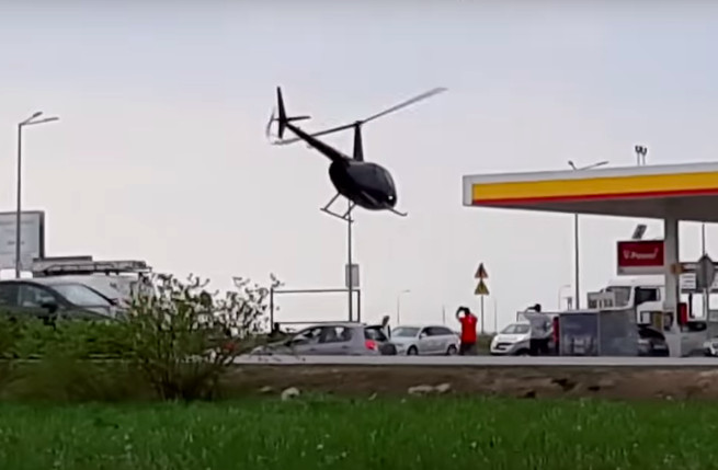 Garwolin: ktoś przyleciał śmigłowcem na stację paliw, zatankował i poleciał sobie dalej