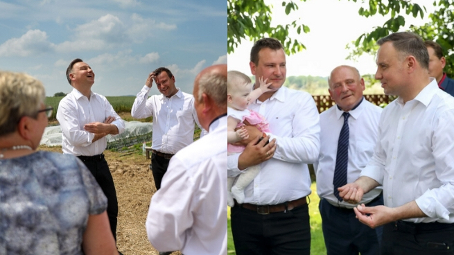 Uniejowice: prezydent korzysta z zaplecza TVP, odwiedził bohatera z "Rolnik szuka żony"