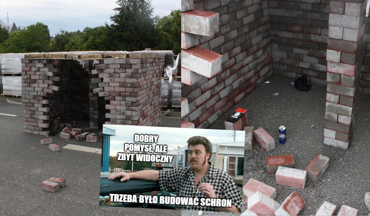 Gostynin: policja złapała panów budujących igloo z kostki brukowej, w środku mieli amfetaminę