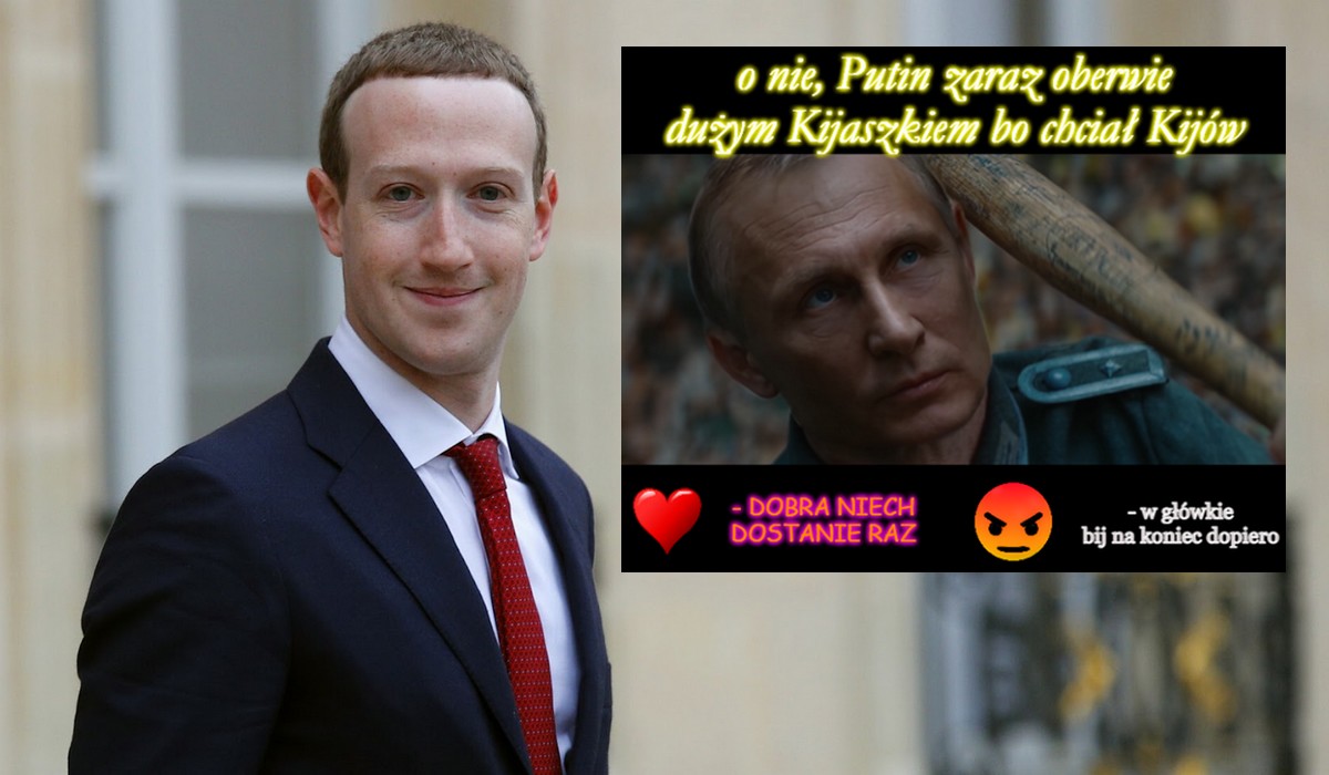 Facebook nie dopuszcza wpisów nawołujących do przemocy, ale wobec Putina zrobił wyjątek