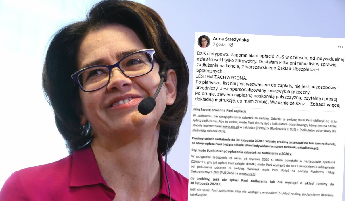 Streżyńska zachwycona listem z ZUS-u o zaległościach, bo fajnie napisany