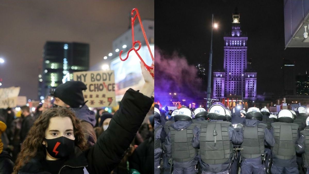 Setny dzień protestów: policja użyła gazu, pod domem Kaczyńskiego tańczono poloneza