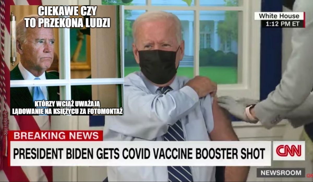USA: z przyjęcia trzeciej dawki szczepionki przez Bidena zrobiono widowisko medialne, żeby ośmielić obywateli