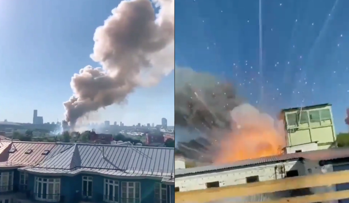 Rosja: pod Moskwą wybuchł wystrzałowy pożar magazynu materiałów pirotechnicznych