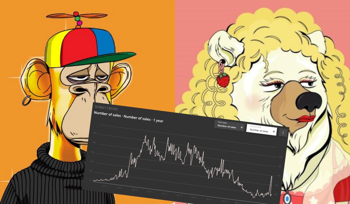 Liczba transakcji na rynku NFT od września spadła aż o 80%