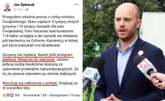 Śpiewak przegrał proces z córką Ćwiąkalskiego. "Wycofuję się z polityki"