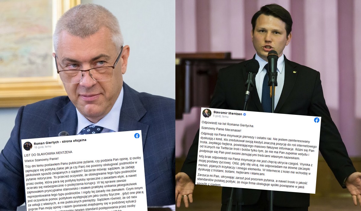 Mentzen stanowczo i niemiło odpowiada Giertychowi, żeby się odczepił i nie zmyślał