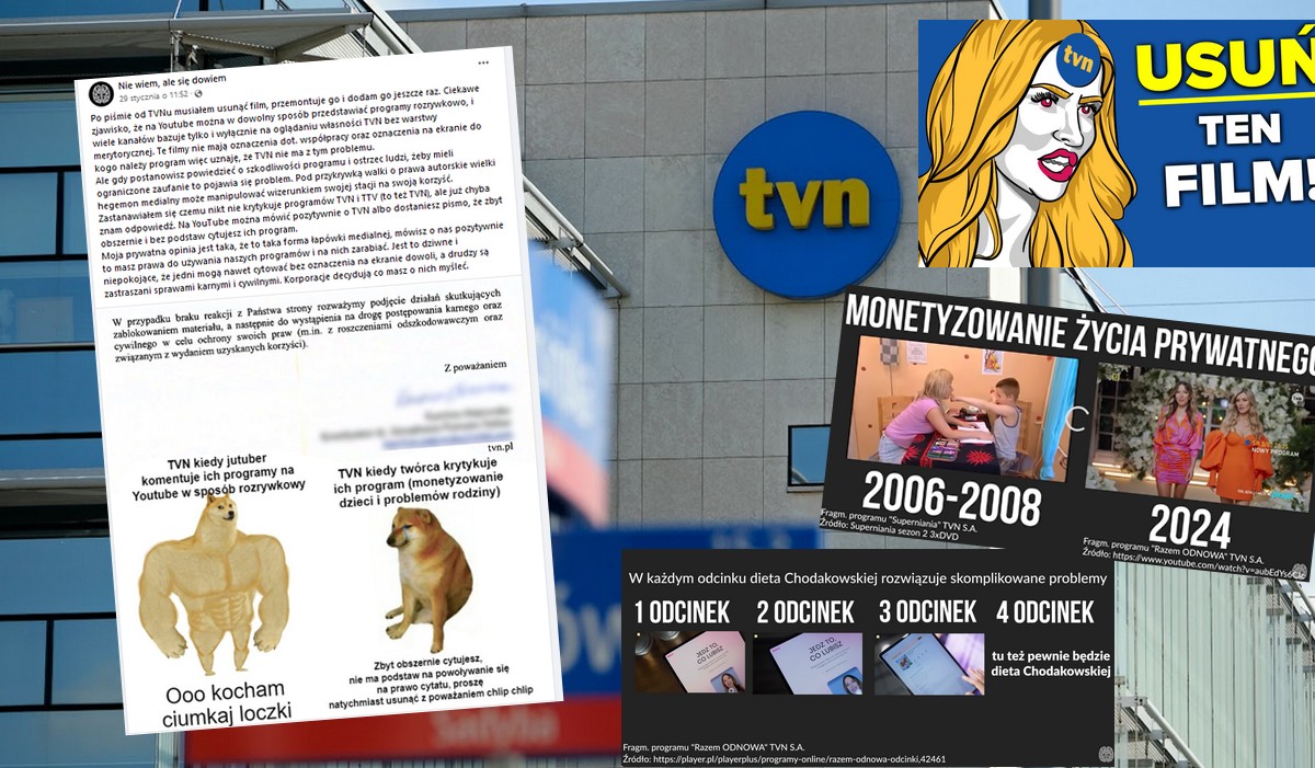 Youtuber oskarża TVN o hipokryzję: usuwają krytykę pod pozorem dbania o prawa autorskie