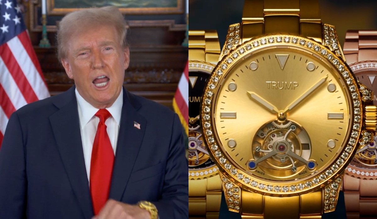 Trump jak w telezakupach, namawia do zakupu złotych zegarków