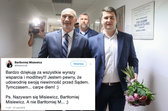 Misiewicz tweetuje po wyjściu z aresztu: carpe diem! Dziękuję za wszystkie modlitwy