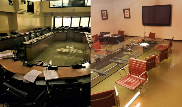 Wenecja: powódź zalała salę polityków chwilę po odrzuceniu zmian na rzecz ochrony klimatu