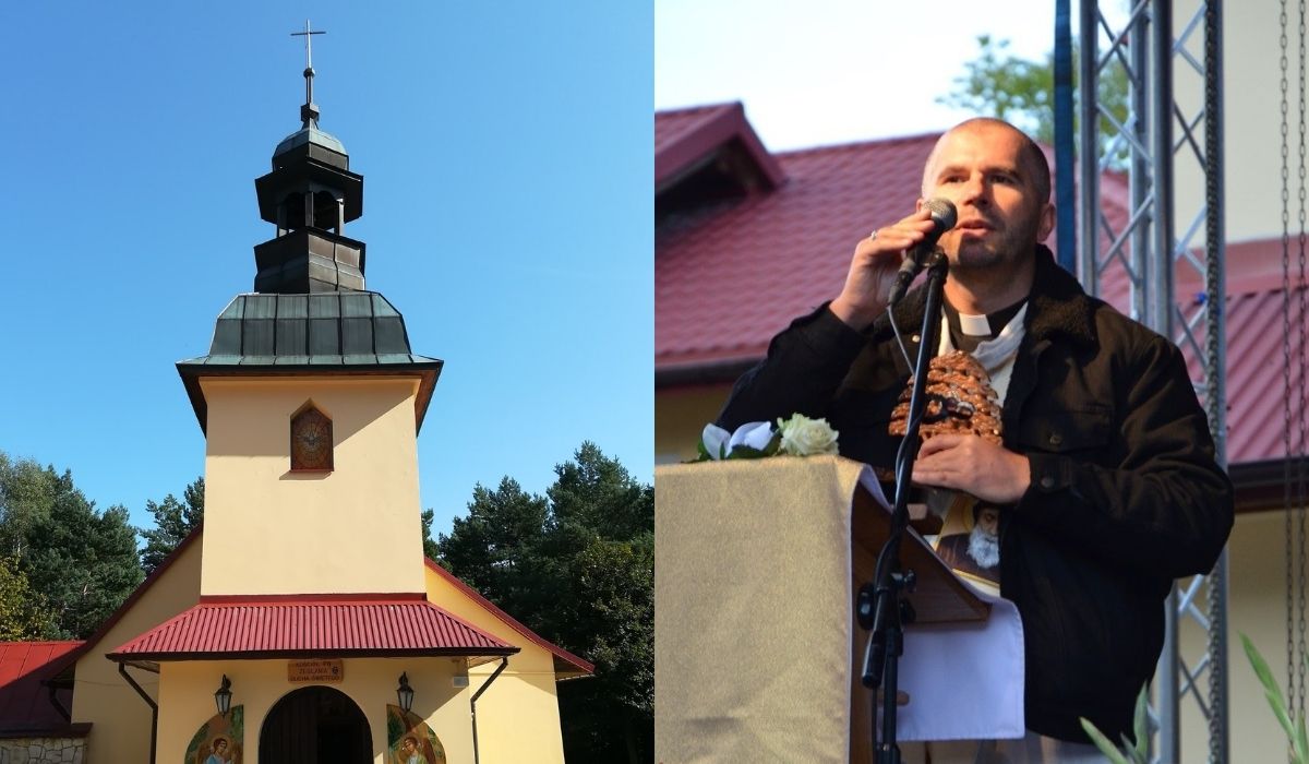 Ksiądz radzi wiernym: nie da się wielbić Boga w masce na twarzy, odkażajcie się wodą święconą