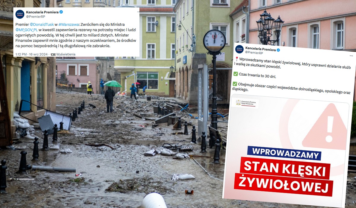 Rząd zdecydował o pierwszych sposobach pomocy na terenach dotkniętych powodzią