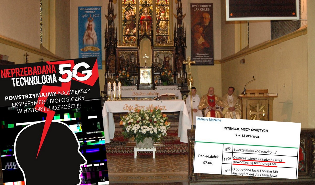 Mrągowo: w jednej z parafii księża-foliarze modlą się "o unicestwienie urządzeń i wież nowoczesnej technologii 5G"