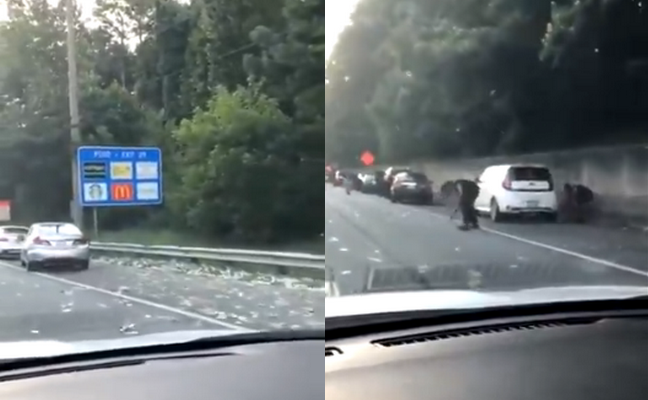 USA: awaria bankowozu, pieniądze wyfrunęły na ulicę, kierowcy zebrali i pojechali