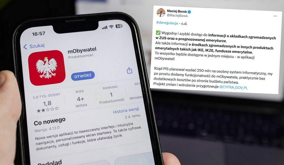W mObywatelu pojawi się opcja sprawdzenia, jaka się kroi emerytura, włączając oszczędności na IKE i IKZE