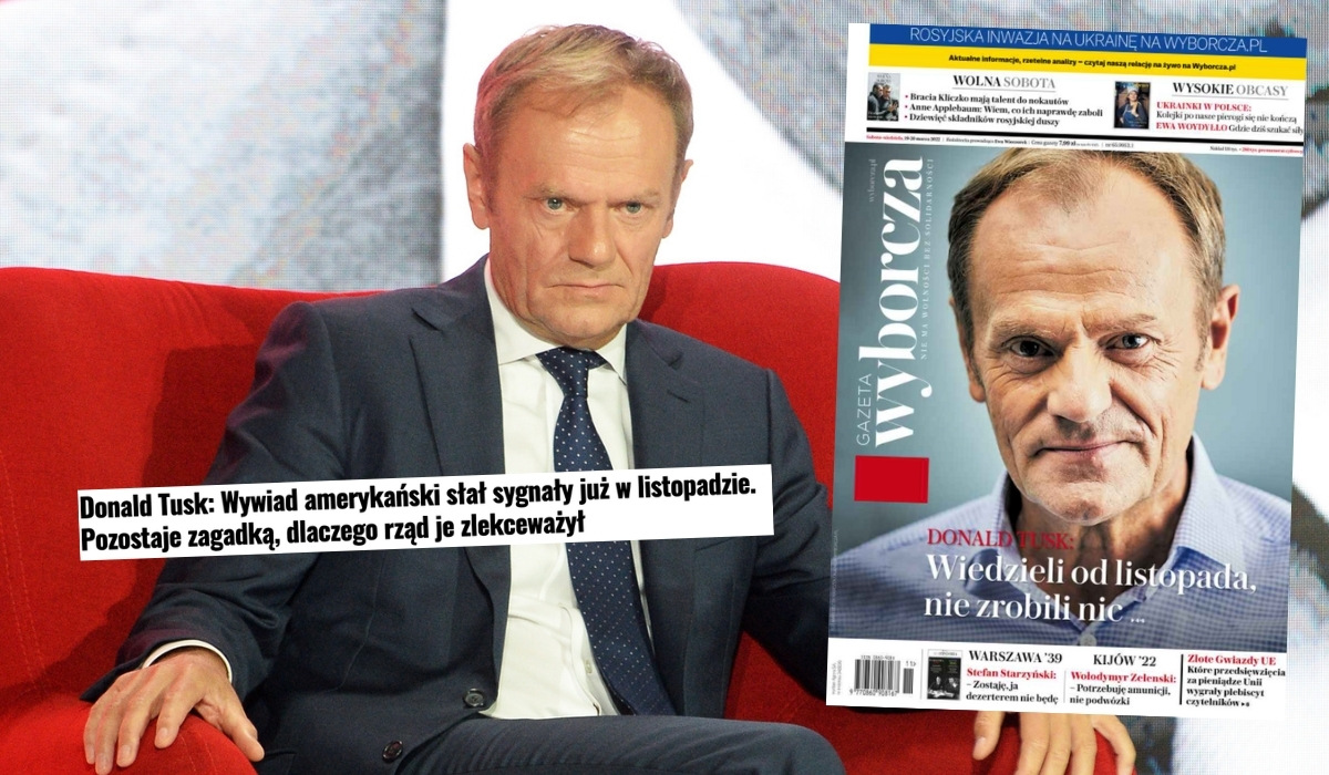 Tusk w wywiadzie dla Wyborczej krytykuje rząd: miał sygnały o wojnie od listopada, ale zostały zlekceważone