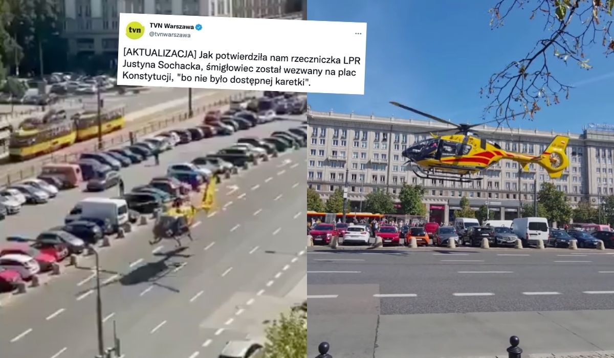 Warszawa: sytuacja jest tak rozpaczliwa, że z braku karetek do wypadku przyleciał śmigłowiec ratunkowy