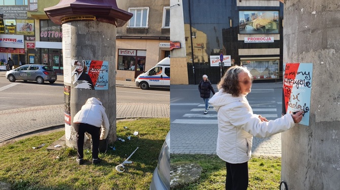 Dębica: starsza pani przyłapana na wandalizowaniu plakatów Kidawy-Błońskiej