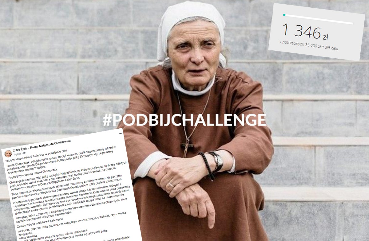 Siostra Chmielewska zaprasza na challenge z podbijaniem piłki
