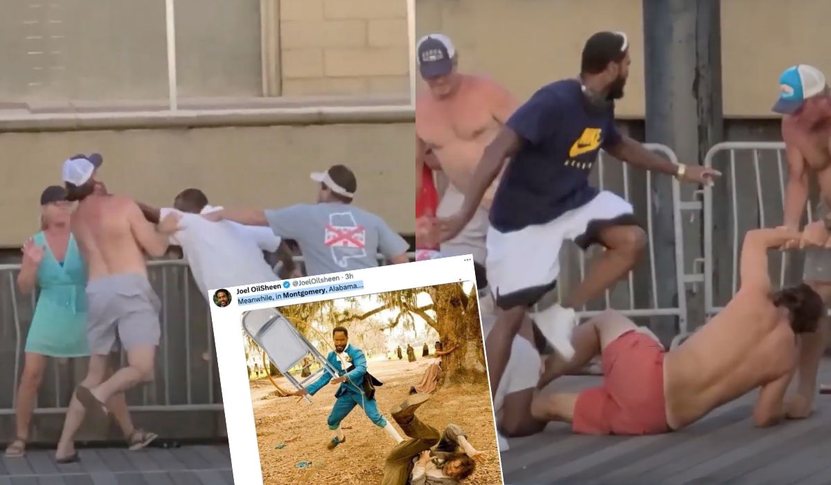 USA przeżywają bójkę w Montgomery, która wyraźnie wyglądała na rasową