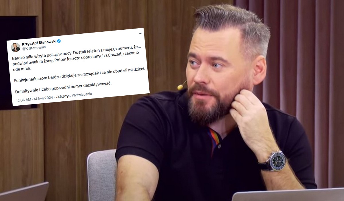 Policja odwiedziła Stanowskiego w środku nocy, bo ktoś podszył się pod jego numer
