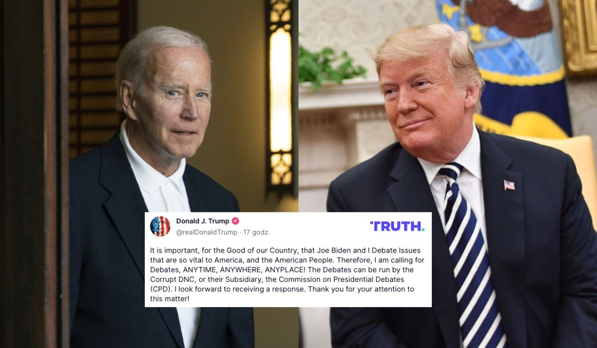 Trump po fali sukcesów wyzywa Bidena na debatę w dowolnym momencie