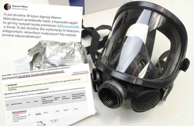 Nitras: w lutym Agencja Rezerw Materiałowych sprzedawała maski, a kupowała węgiel. To jest zbrodnia