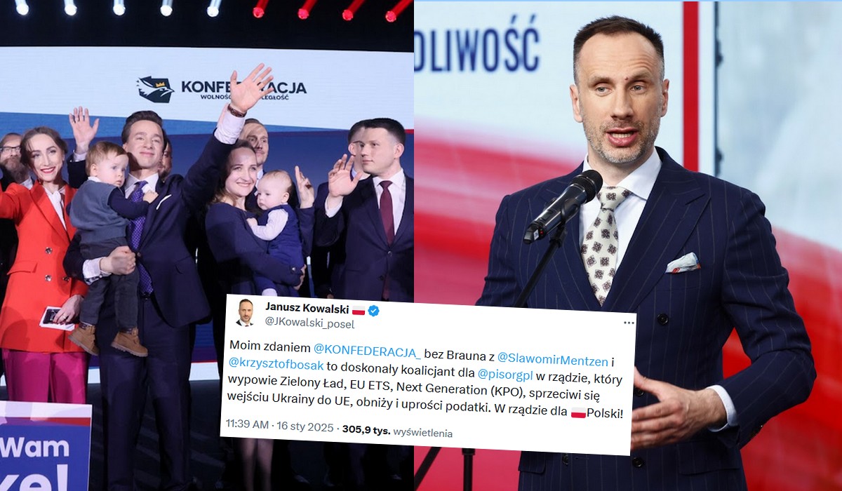 Janusz Kowalski zaprasza Konfederację do koalicji po tym, jak pozbyli się w końcu Brauna