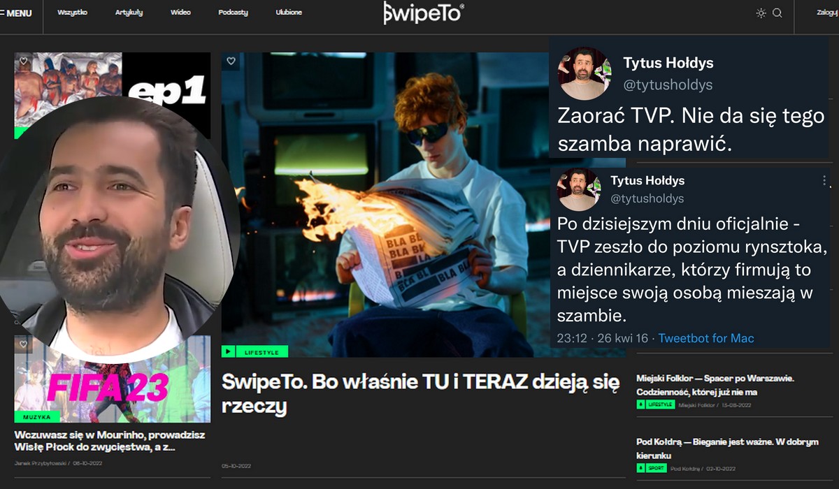 Tytus Hołdys skasował swoje konto na Twitterze, bo obrażał tam TVP, a właśnie dostał od nich fuchę
