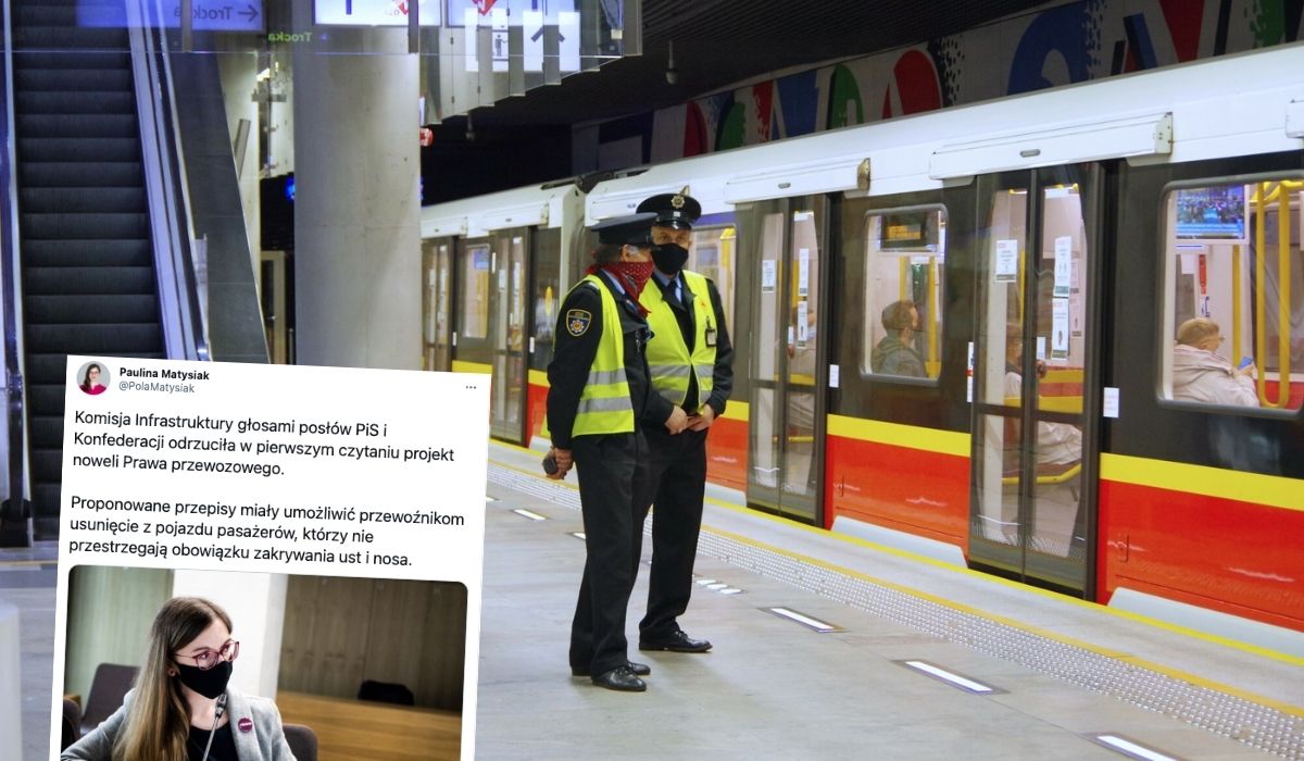 Lewica chciała kar za brak maseczek w komunikacji, ale PiS i Konfederacja zagłosowali przeciw