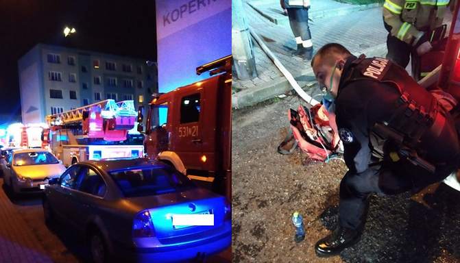 Stargard: policjanci pojechali do pożaru i uratowali starszą panią, ale tak, że czapki z głów