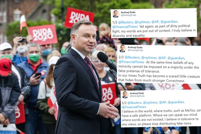 Prezydent Duda trochę zmienił zdanie i tłumaczy zachodniej prasie, że wierzy w tolerancję