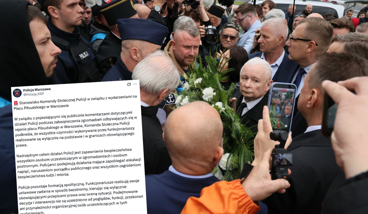 Prezes Kaczyński nie był murem za polskim mundurem i nawrzucał policjantom na miesięcznicy