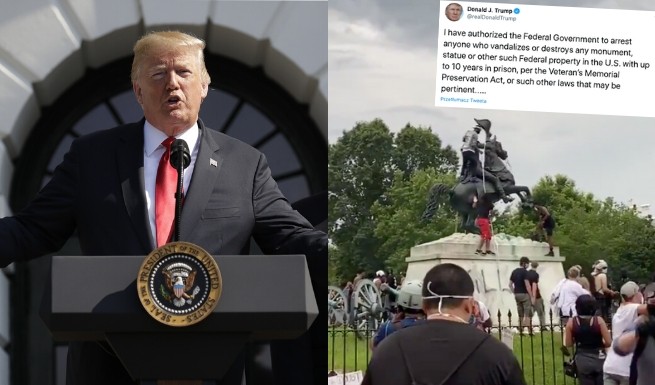 Trump podpisał specjalne prawo, nawet 10 lat więzienia za niszczenie pomników