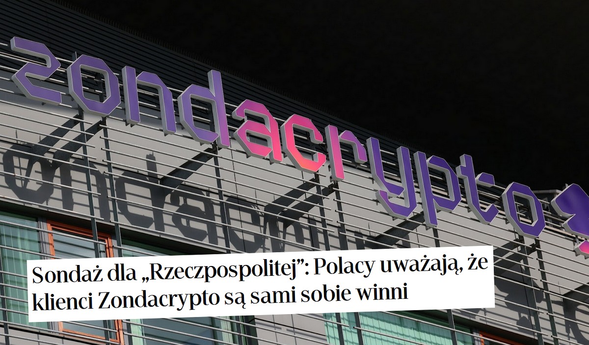 Badanie: ponad 80% Polaków uważa, że państwo nie powinno pomagać ofiarom Zondacrypto