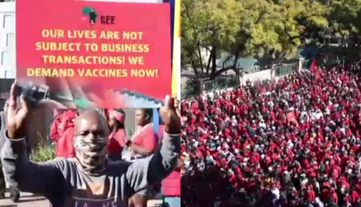 Pretoria: mieszkańcy zrobili masową demonstrację w celu przyspieszenia szczepień