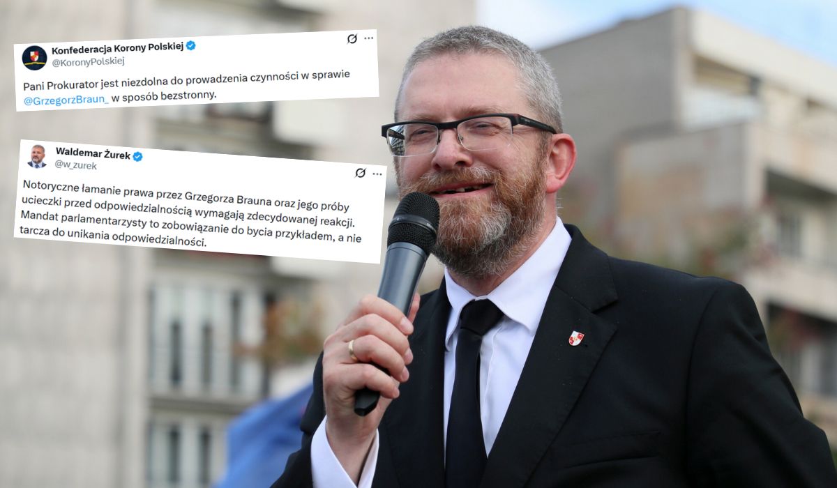 Grzegorz Braun nie usłyszał zarzutów, bo zastosował sprytny manewr wyjścia za drzwi