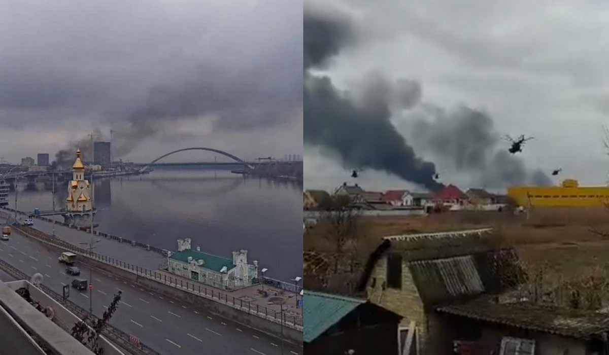 Druga fala rosyjskiego ostrzału rakietowego na Ukrainę, rosyjskie śmigłowce atakują lotnisko wojskowe w Kijowie