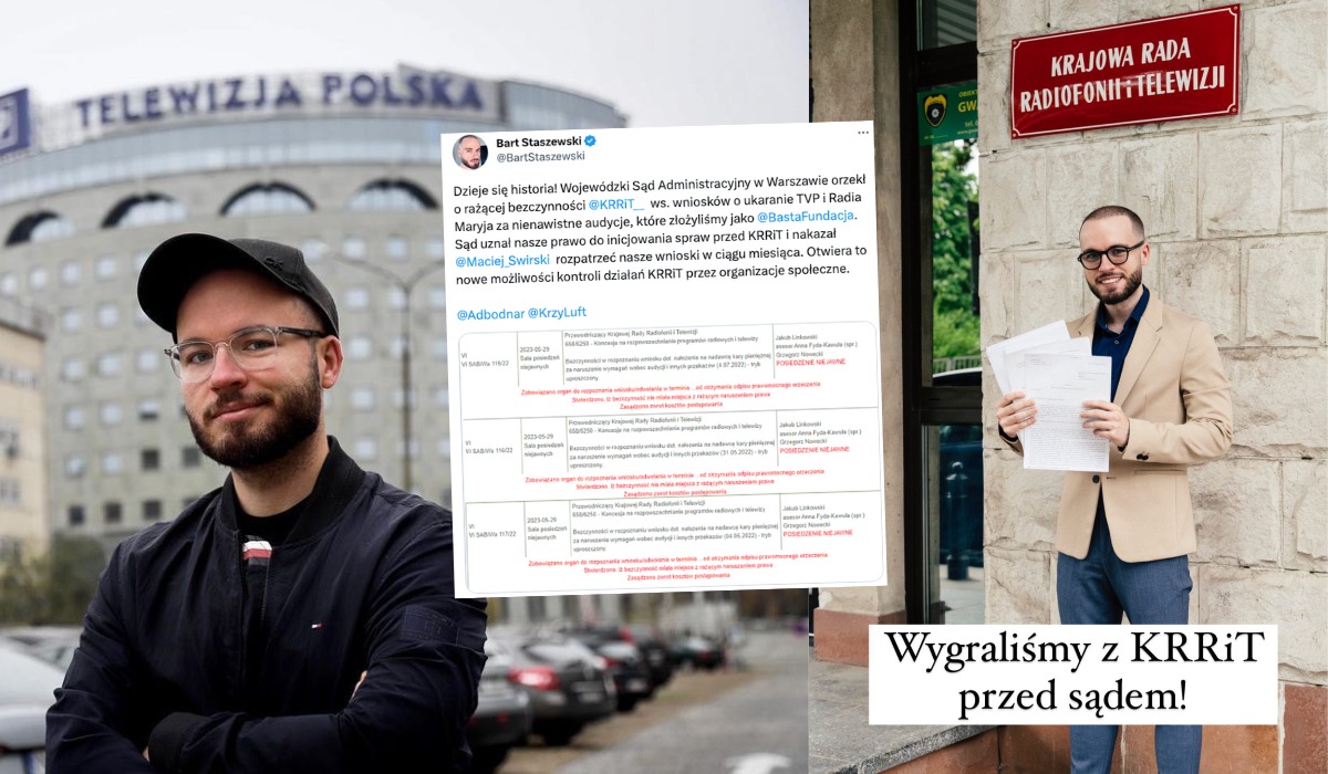 Bart Staszewski z dumą o wygranej w sądzie, KRRiT rażąco zlała swoje obowiązki