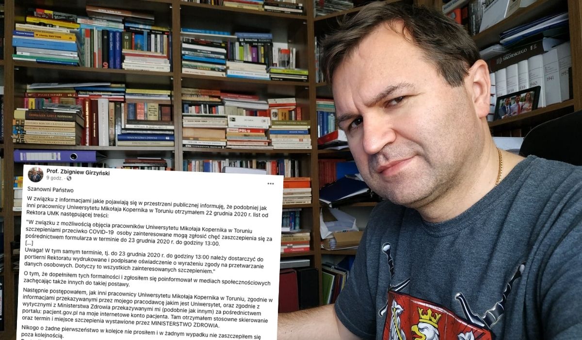 Poseł Girzyński zaszczepił się i został zawieszony w PiS, ale tłumaczy, że to w zasadzie nie jego wina