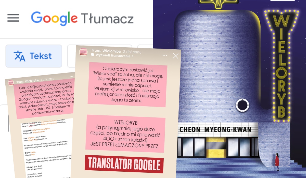 Tłumaczka koreańskiego "Wieloryba" została oskarżona o wrzucenie książki w Google Translate