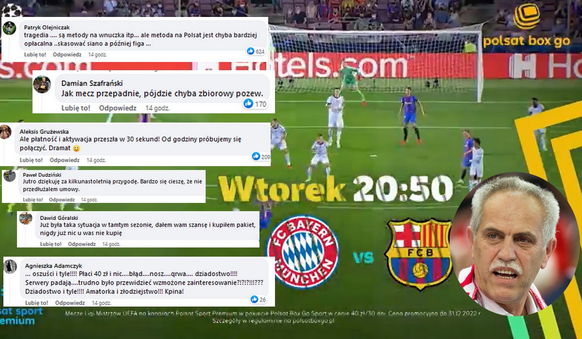 Polsat oferuje płatny dostęp do Ligi Mistrzów, ale jak przychodzi do meczu, to padają serwery